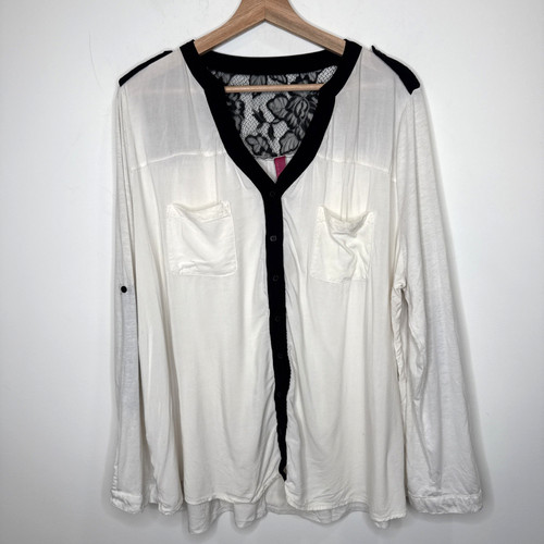 Lace button blouse women - button, up