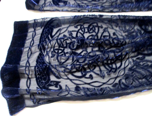 Velvet devore scarf celtic - devore,