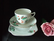 Vintage Colclough Leaf Design Bone China Cup, Saucer & Tea Plate Trio #