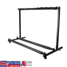 9Way Triple Folding Multi Guitar Rack Holder Stand Electric Acoustic Bass Guitar