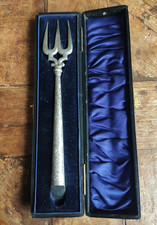 ADIE & LOVEKIN LTD Hallmarked Solid Silver Toasting Fork Birmingham 1902, 44.8g