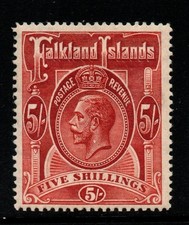 FALKLAND ISLANDS SG67 1912 5/=