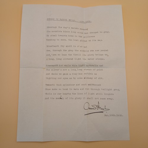 Vintage typed poem sunset - typed,
