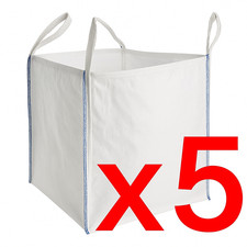 Bulk Bags 5 Pack 1 Tonne Builders 85x85x85 cm Rubble Sand Soil Garden Waste Sack