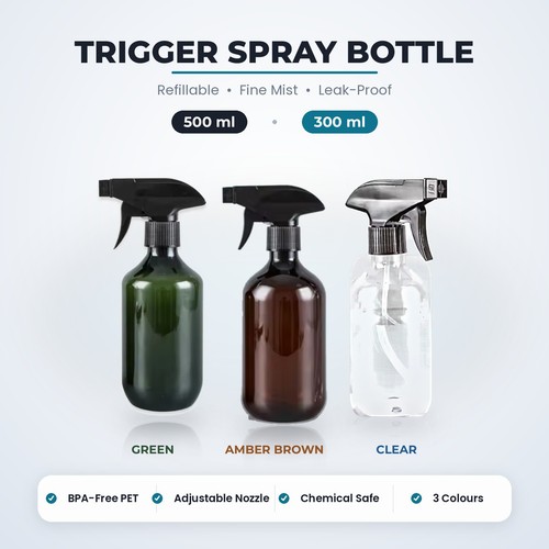 Amber spray bottle 300ml 500ml - spray,
