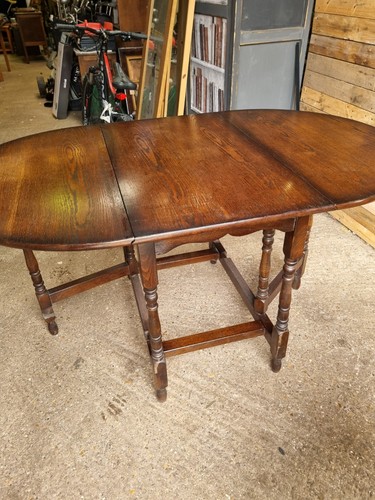 1950s solid oak gate leg - 1950s,