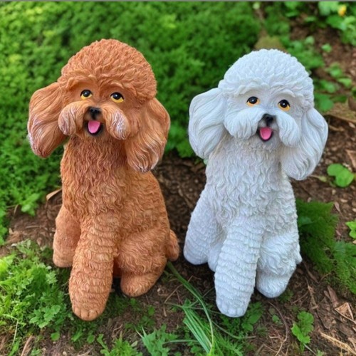 Resin teddy dog statue - resin,
