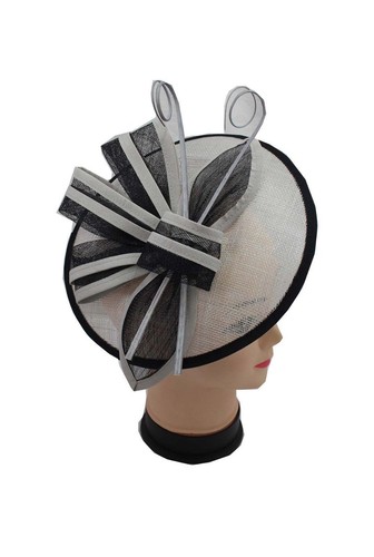 Large flower feather hair hat - feather,