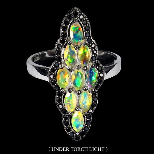 Silver ring opal spinel - ring,