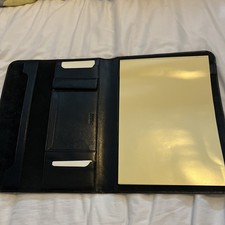 Black Leather Golunski A4 Portfolio Notebook Cover Business Organizer Holder