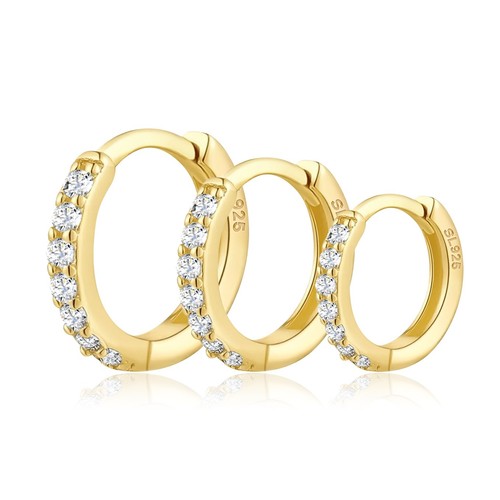 9ct gold plt - gold, huggie