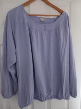 B209 Ladies Mauve Top Size 24 Cotton Traders Elasticated Cuff Hem New