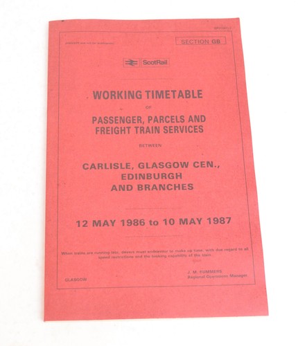 Railway working timetable - working,
