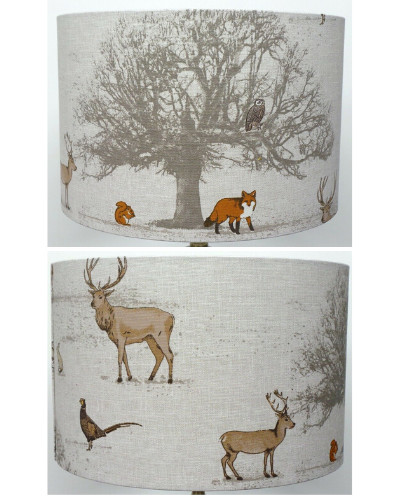 Woodland lampshade fox - fox, owl
