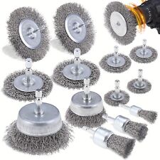 Wire Brush for Drill 13pcs, 1/4 Inch Wire Wheel Brush Cup Set, Wire Wheel