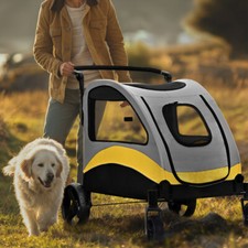 Extra Large Dog Stroller Pet Cat Jogger Wagon Animal Carrier Collapsible Outdoor