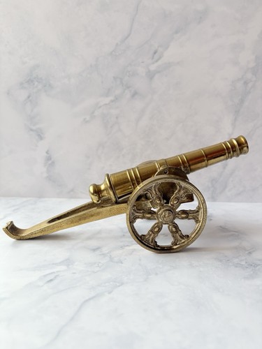 Vintage solid brass cannon - solid,