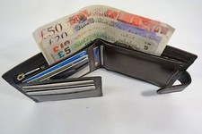 High Quality Luxury Mens Soft Leather Wallet with Back Zip and Coin Pocket