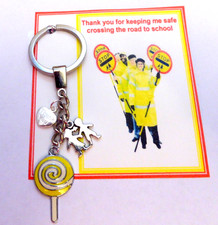 Lollypop Lady Thank you for keeping me safe on the road gift Keyring & card