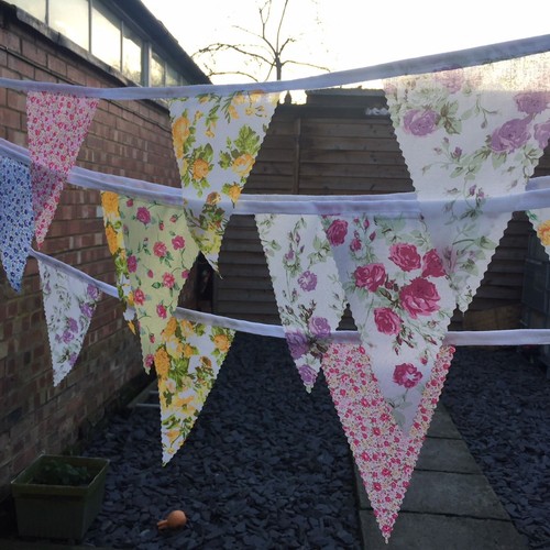 Fabric bunting vintage - fabric,