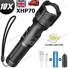 1200000LM XHP70 LED Flashlight Super Bright Torch USB Rechargeable Lamp 5 MODES
