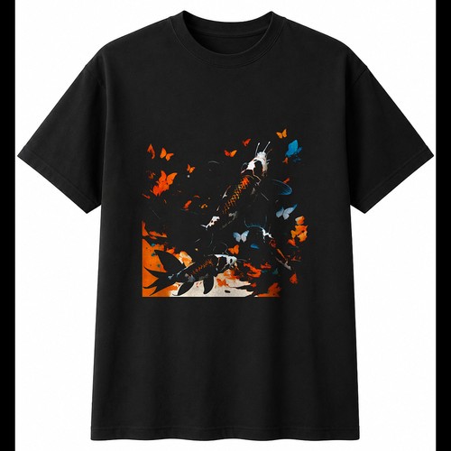 Double exposure koi butterfly - double,