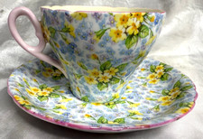 Lovely Vintage Shelley China Coffee Duo in the Pretty 'Primrose Chintz' Design