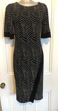 M&Co Ladies Evening Party Dress Black Size 12 Very Good Condition