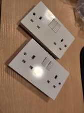 2 X White 2-gang 13A switched