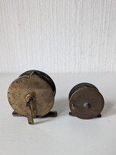 Vintage Pair Of Brass Fishing Reels