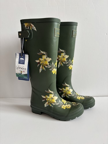 Joules green floral wellies - wellies, uk