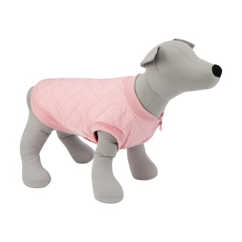 Pink dog quilted jacket - pink,