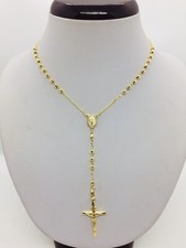14K Solid Gold Rosary Necklace