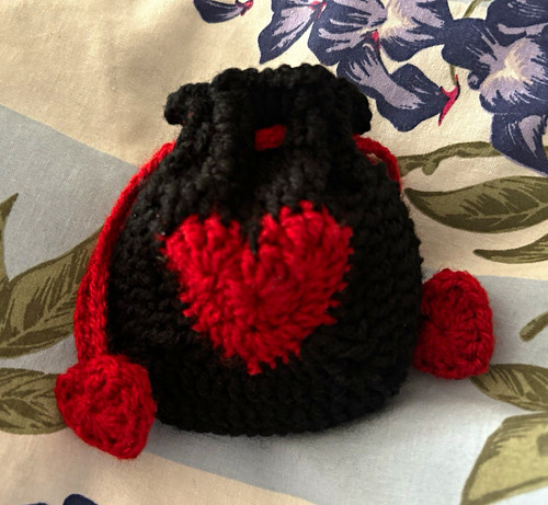 Small crochet drawstring pouch - crochet,