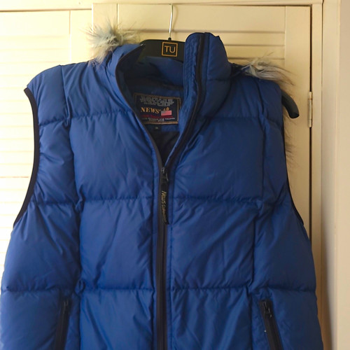 News women blue down - ’s,