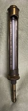 Antique Brass Steam Engine Temperature Gauge  12"