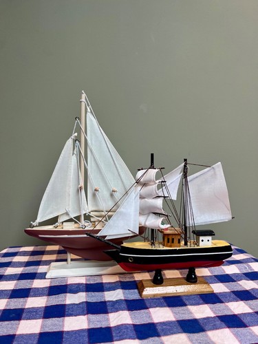 Two decorative sail boats - sail,