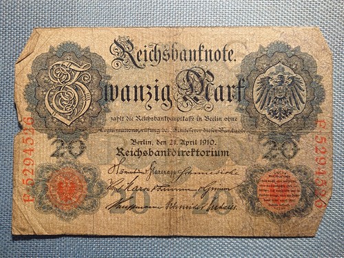 Old reichsbanknote banknote - old,