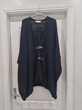 MICHAEL KORS BLACK CAPE JACKET S/M  BAT WING PONCHO COAT COTTON 