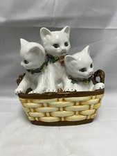 Ceramic 3-Kittens in a Basket