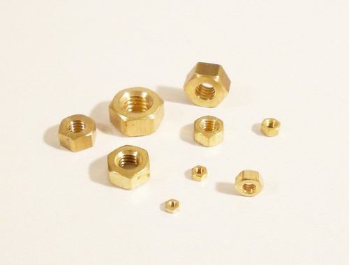 Brass hexagon nuts 2ba 3ba - brass,