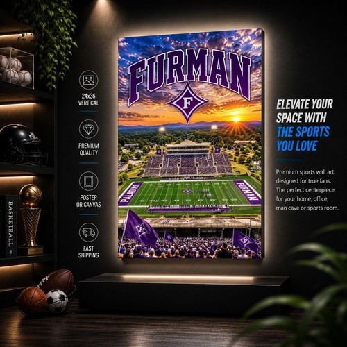 Furman football stadium poster - football,