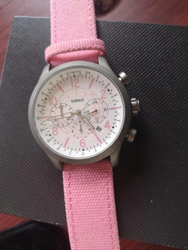 Versus pink dial strap watch - versus,