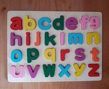 Wooden tray letters sorter puzzle small case