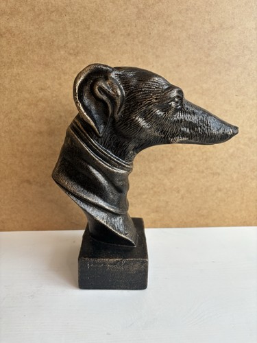 Greyhound bust head sculpture - greyhound,