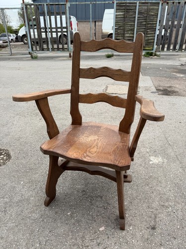 Arts crafts oak chair - &,