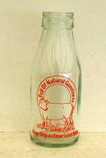 nice old Raw Unpasteurised dairy milk bottle 1/2