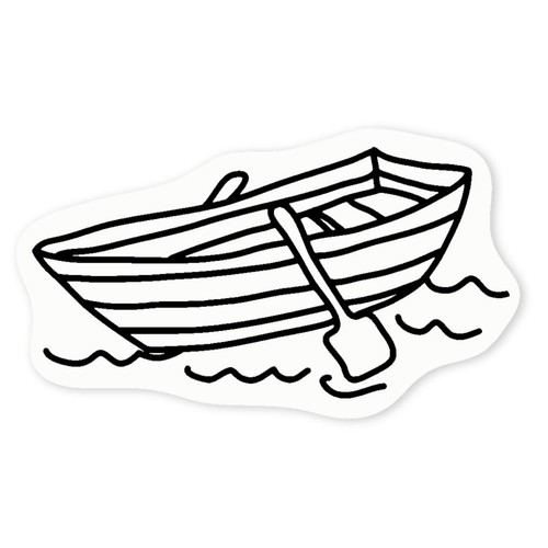 Row boat clear sticker - boat',