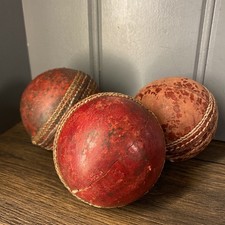 3 Old Distressed Cricket Balls Display Pieces 