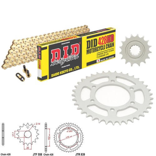 Dtr125 chain and sprocket - sprocket, kit